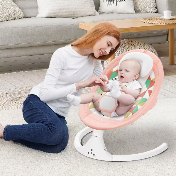 TUMAJUP Baby Swing for Infants with Bluetooth-Pink
