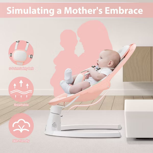TUMAJUP Baby Swing for Infants with Bluetooth-Pink